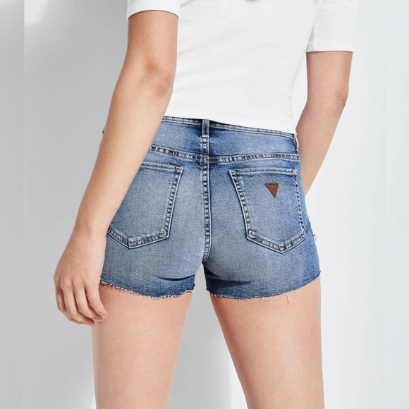 NEW GUESS Destroyed Skinny Cutoff Short SZ 27 - Picture 2 of 8